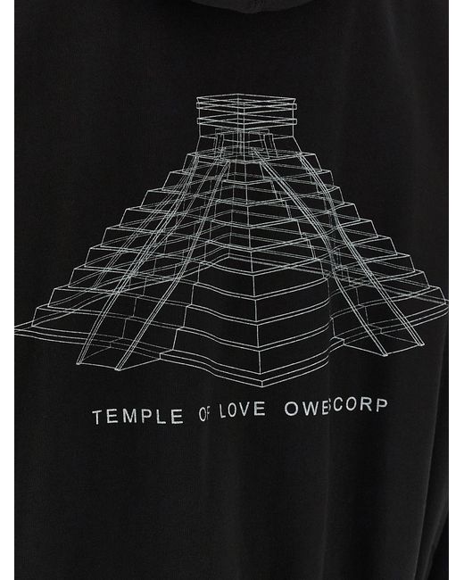 Rick Owens Black 'Temple Of Love Owenscorptemp' Hoodie for men
