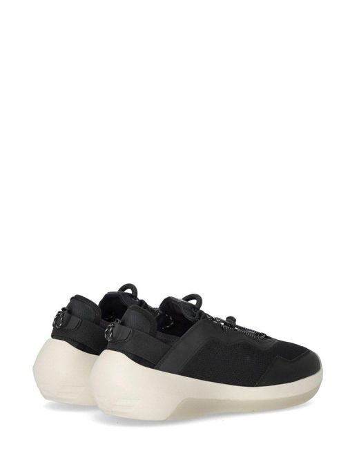 Emporio Armani Black Drawstring Fastening Mesh Sneakers for men