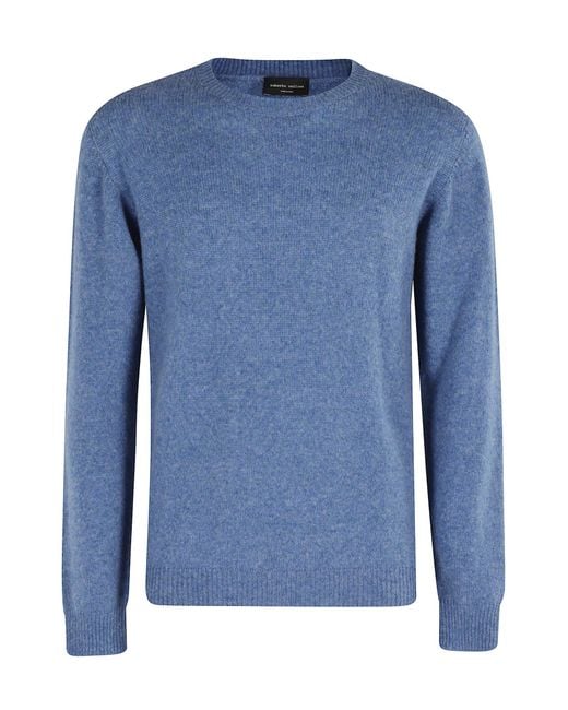 Roberto Collina Blue Girocollo Ml Swg for men