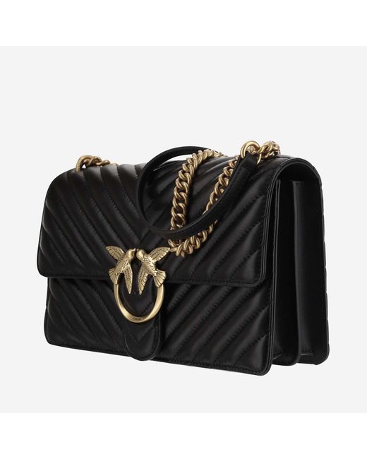 Pinko Black Shoulder Bag Love One Classic Leather