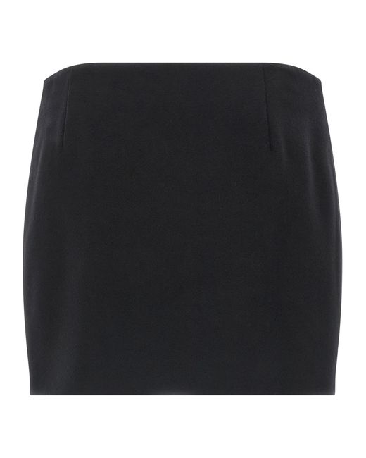 Ferragamo Black Cashmere Wool Skirt