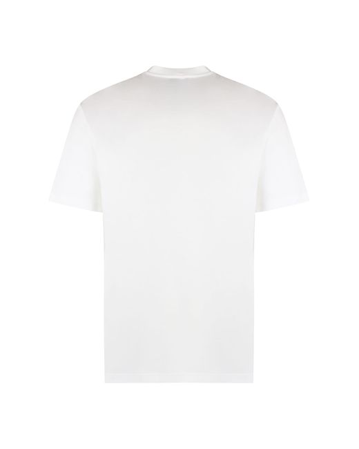 Giorgio Armani White Cotton Crew-Neck T-Shirt for men