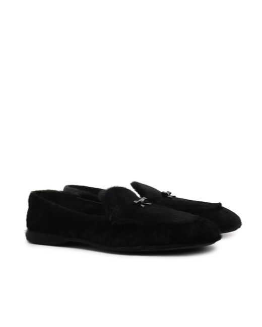 Miu Miu Black Fur Loafers