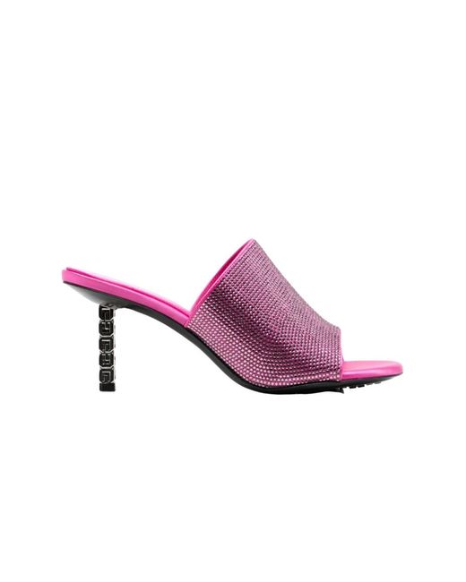 Givenchy Pink G Cube Mules Slim Heel 70Mm_Neon