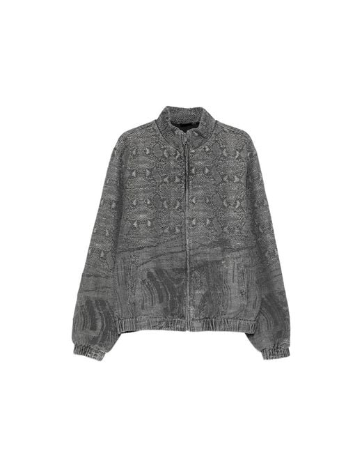 Daily Paper Gray Snake Zipped Jacket for men