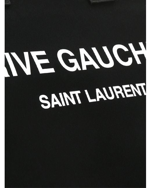 Saint Laurent Black Rive Gauche Logo Tote Bag