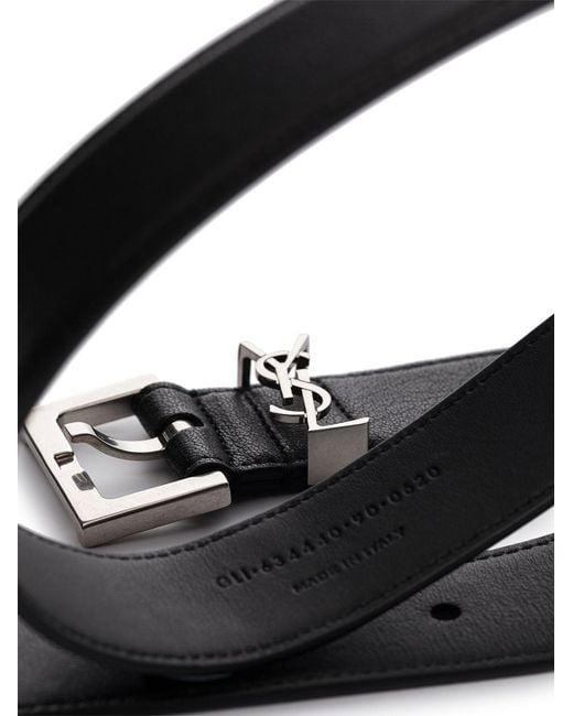 Saint Laurent Black Cassandre Belt for men