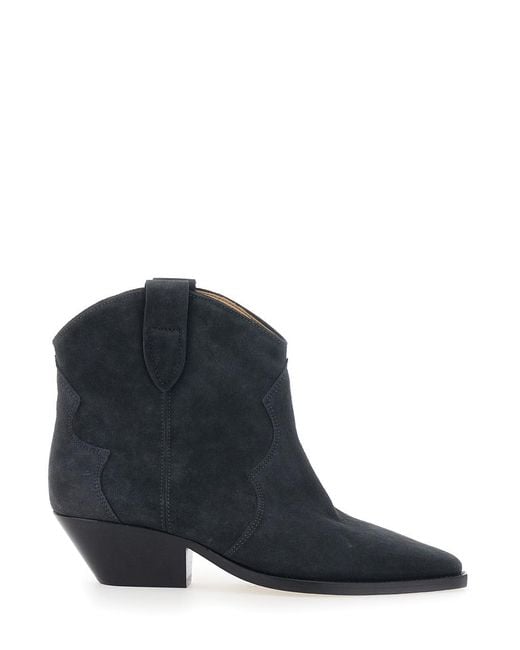 Isabel Marant Black Ankle Boots Dewina Suede