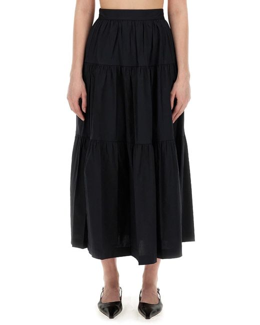 Staud Black Midi Skirt
