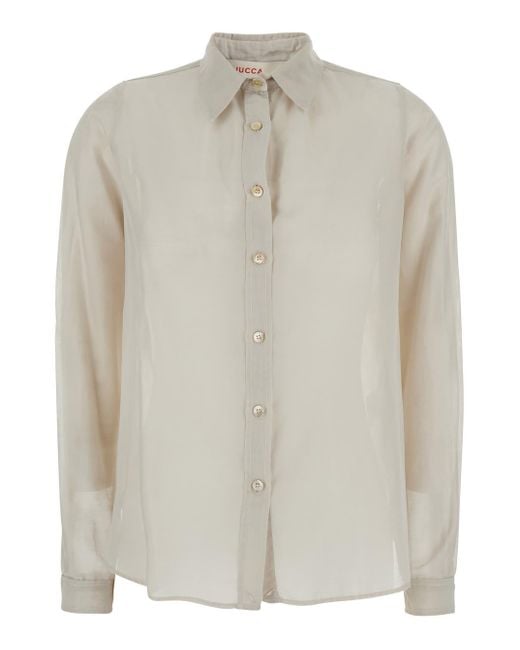 Jucca White Shirt With Classic Collar And Button Closure