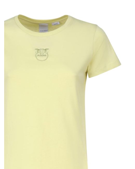 Pinko Yellow Love Birds T-shirt Embroidery