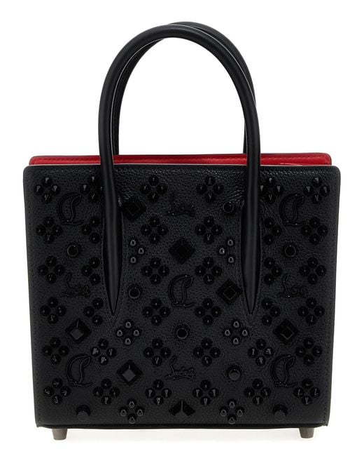 Christian Louboutin Black Paloma Mini Embellished Leather Tote Bag for men