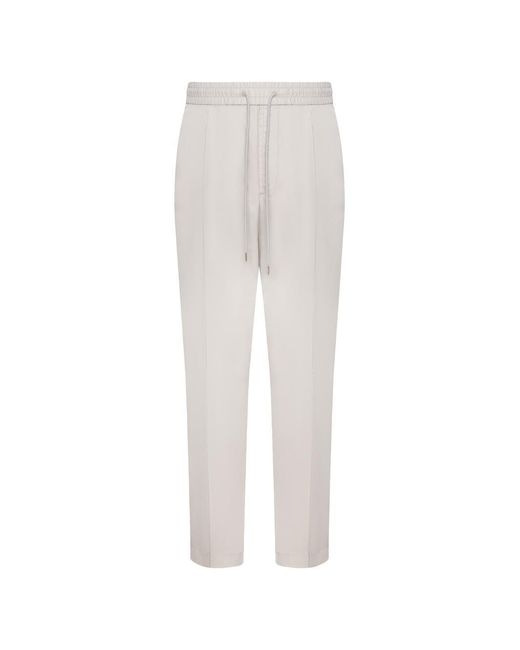 Jacob Cohen White Pearl Technical Cotton Joggers With Drawstring Waist for men