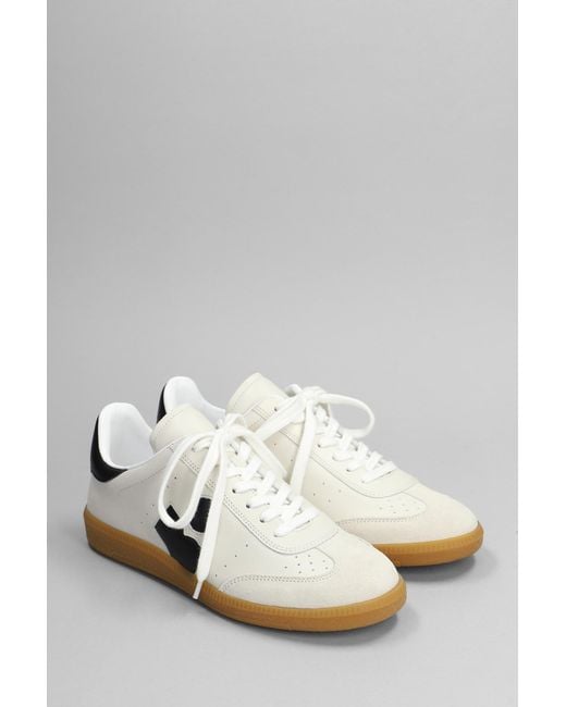Isabel Marant Metallic Bryce Sneakers In Grey Suede And Leather