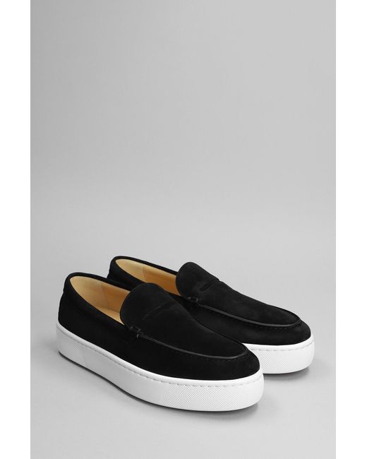 Christian Louboutin Gray Paqueboat Flat Sneakers In Suede for men