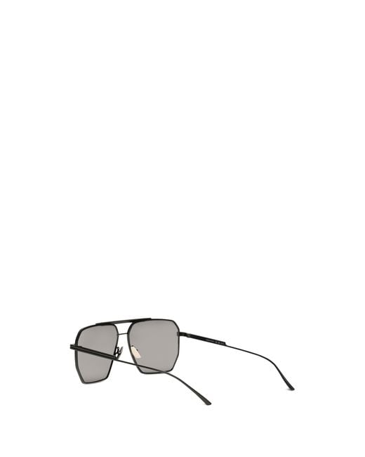 Bottega Veneta Gray Square Sunglasses- Metal