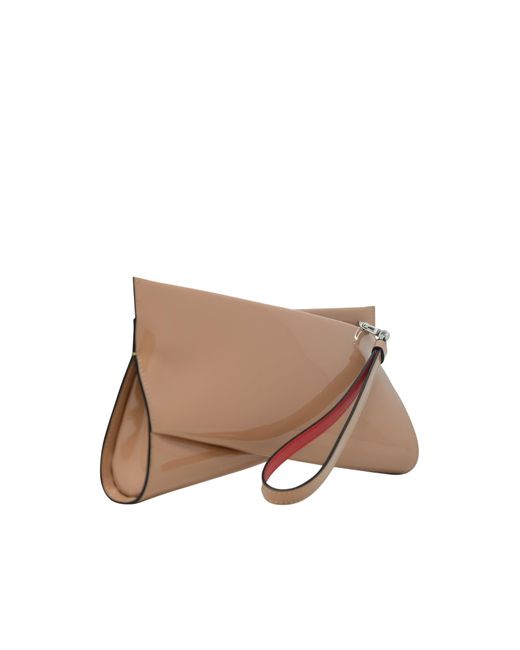 Christian Louboutin Natural Nude Patent Leather Loubitwist Clutch Bag