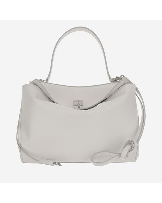 Balenciaga White Medium Rodeo Bag Calfskin Shoulder