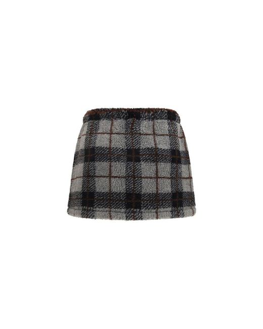Miu Miu Black Multicolor Nylon Mini Skirt