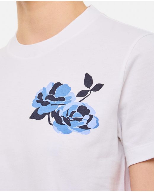 Thom Browne White Cotton T-Shirt W/ Printed Detail