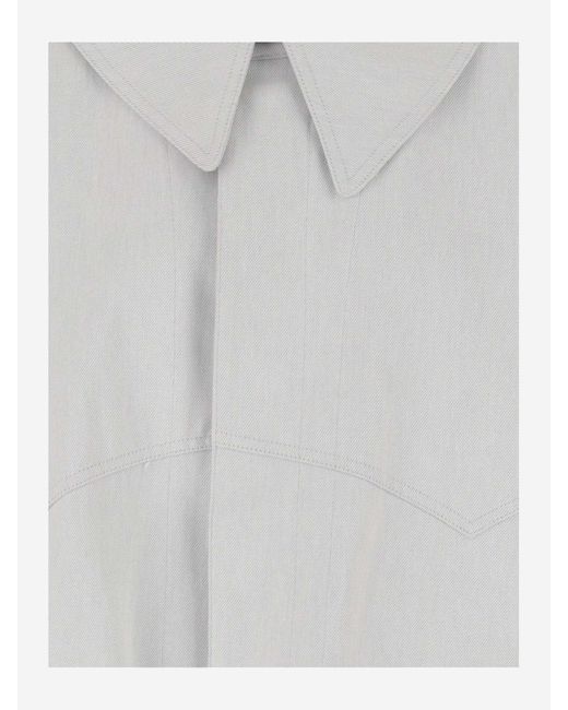 Maison Margiela Gray Cotton Jacket With Oversize Collar