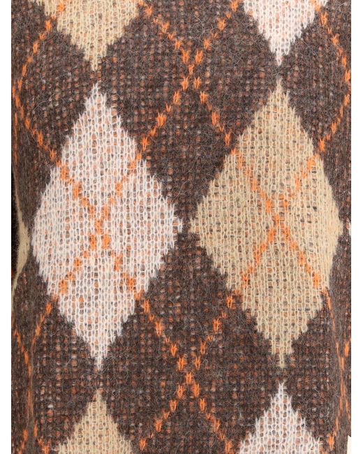 Emporio Armani Brown Rhombus Sweater for men