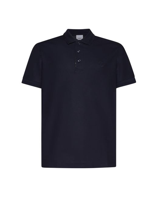 Burberry Blue Logo Cotton Polo Shirt for men