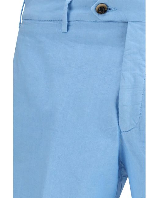 Germano 1952 Blue Shorts With Extended Flap, General Cotton Bermuda for men