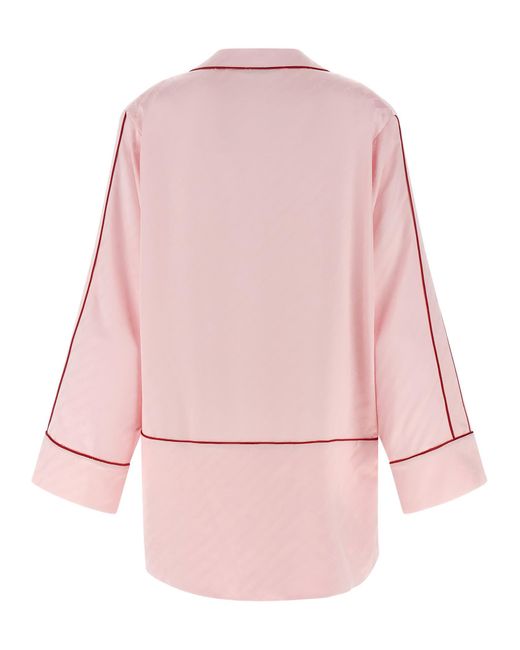 Off-White c/o Virgil Abloh Pink Jacquard Satin New Roxy Pajama Shirt