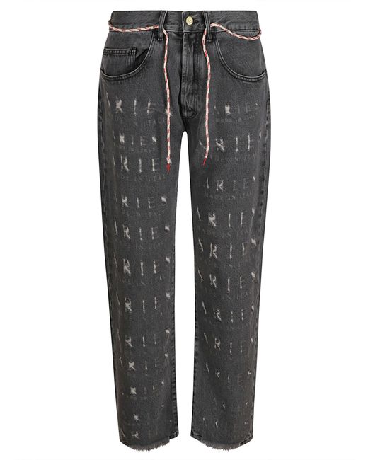 Aries Lace Belt Logo Detail Jeans in Gray for Men | Lyst