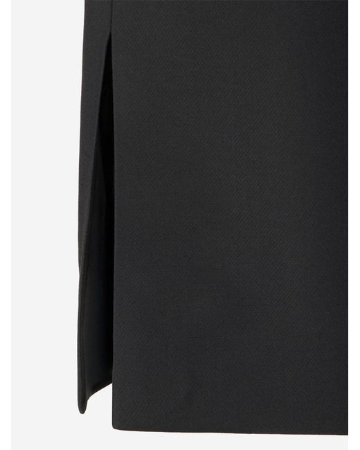 Fendi Black Midi Skirt Wool-Silk