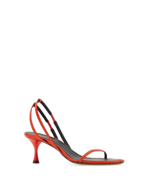 Neous Red Coral Leather Venusta Sandals