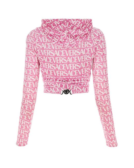 Versace Pink Printed Chenille Top