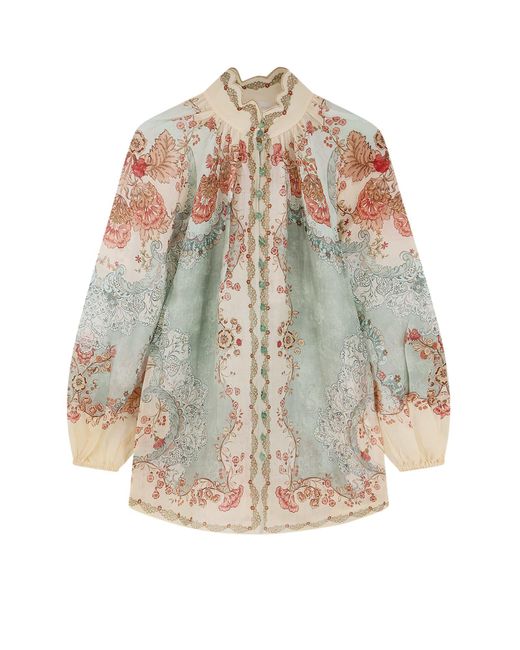 Zimmermann Multicolor Daylight Ramie Blouse