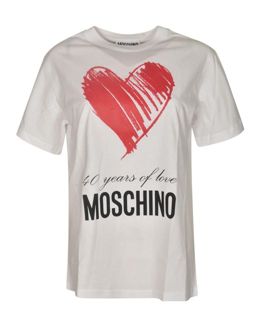 Moschino White 60 Years Of Love T-Shirt