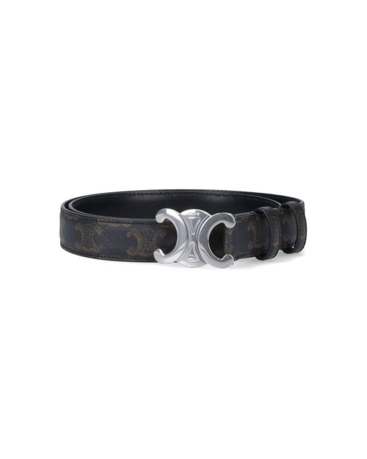Céline Black Triomphe Belt for men