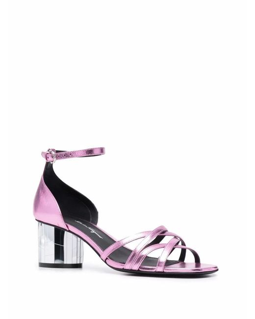 Ferragamo Pink Mirrored Heel Sandals