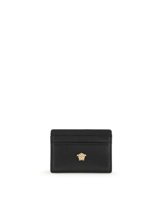 Versace White La Medusa Leather Card Holder- Calf Bos Taurus Wallet for men