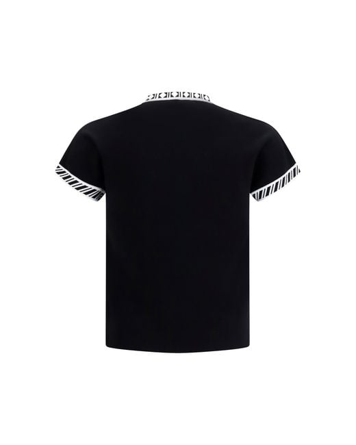 Versace Black Knit T-Shirt Cotton; Polyamide; Elastane T-Shirts for men