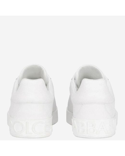 Dolce & Gabbana White Leather Sneakers Portofino Trainers for men