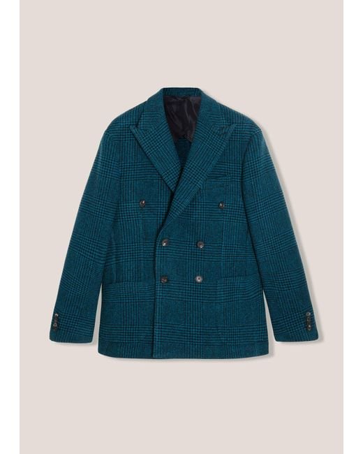 Doppiaa Blue Aaradeo Checked Double Breasted Jacket Coats