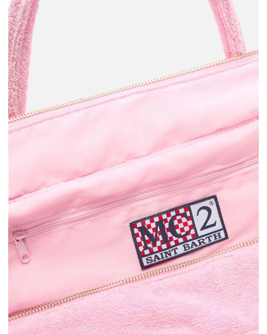 Mc2 Saint Barth Pink Solid Terry Effect Vanity Regular Bag