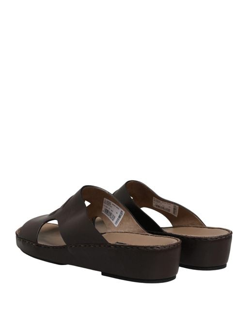 Dolce & Gabbana Brown Leather Cutout Dg Logo Sandals Shoes for men