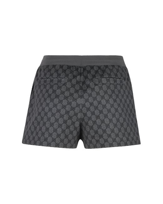 Gucci Gray Cotton Blend Shorts Polyester