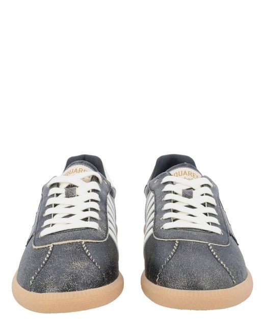 DSquared² Black Sneakers Rebels Calf Leather Trainers for men