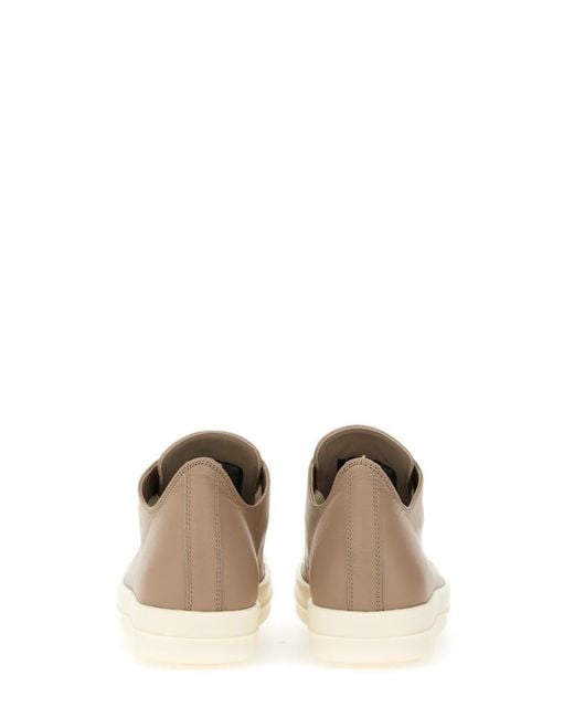 Rick Owens Natural Leather Sneakers For