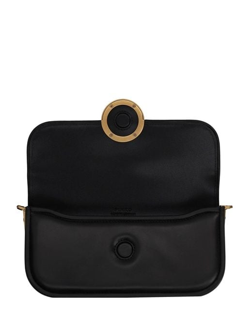 Pinko Black Small Love Bag Leather Shoulder