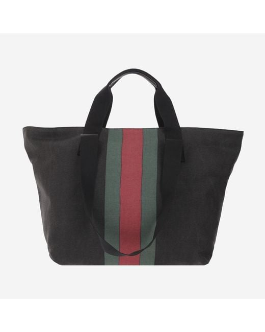 Gucci Black Shopping Bag Positano Canvas Cotton Shoulder for men