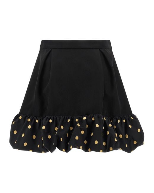 Moschino Black Polka Dots Insert Skirt