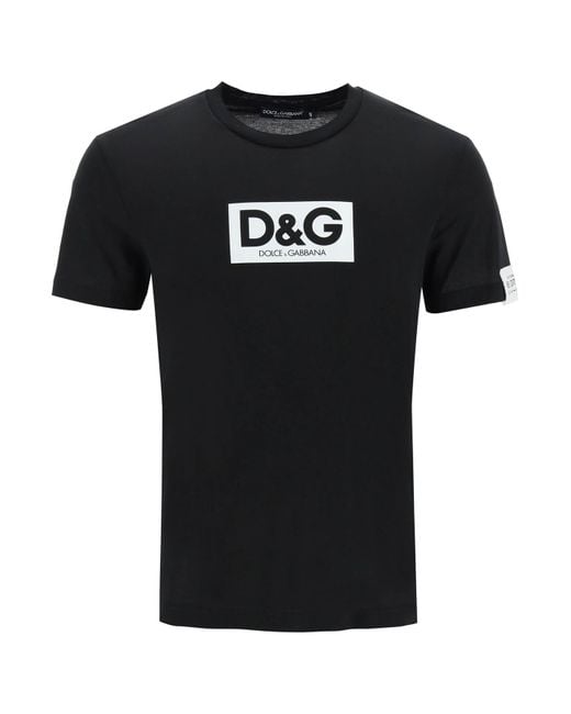 Dolce & Gabbana Black D&g Logo Re-edition T-shirt for men